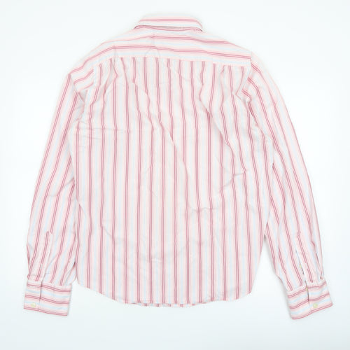 Abercrombie & Fitch Men’s Pink Striped Long Sleeve Cotton Shirt L