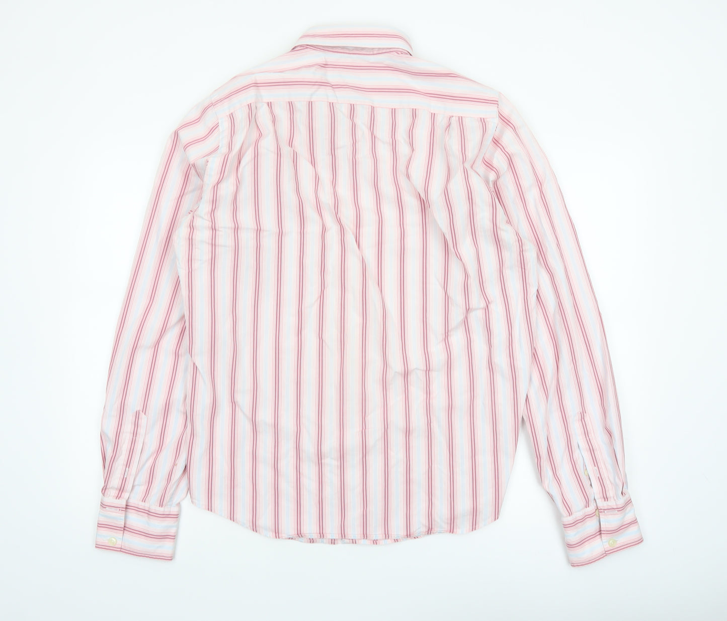 Abercrombie & Fitch Men’s Pink Striped Long Sleeve Cotton Shirt L