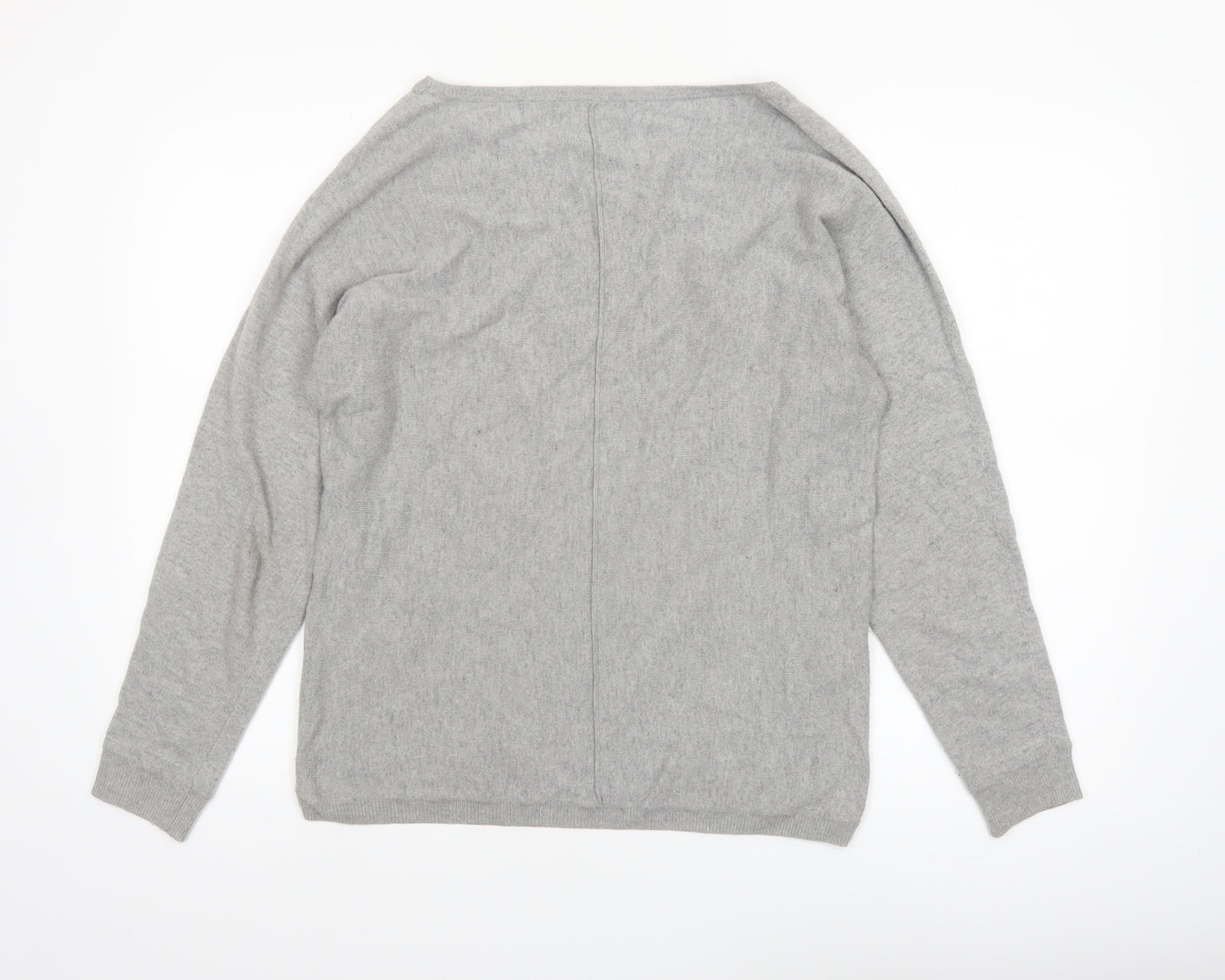 Laura Ashley Women Grey Feather Knit Pullover Jumper Size 10