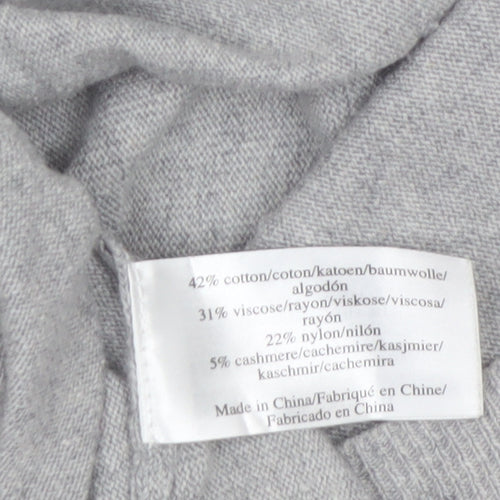 Laura Ashley Women Grey Feather Knit Pullover Jumper Size 10