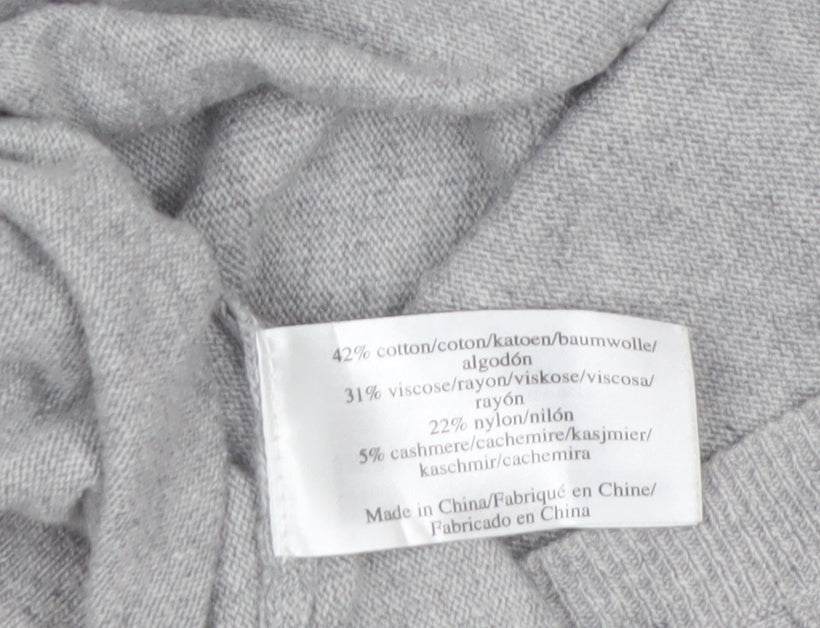Laura Ashley Women Grey Feather Knit Pullover Jumper Size 10