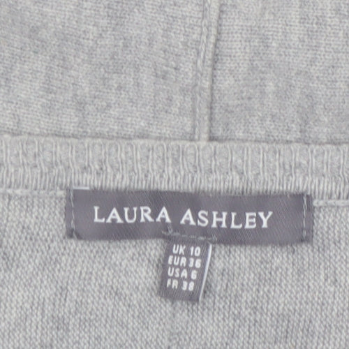 Laura Ashley Women Grey Feather Knit Pullover Jumper Size 10