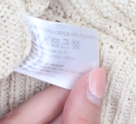 Roman Women Beige Long Sleeve Open Knit Cardigan Size 14