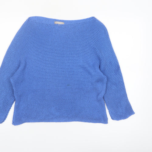 Carina Ricci Women's Blue Knit Boat Neck Pullover Jumper Size M