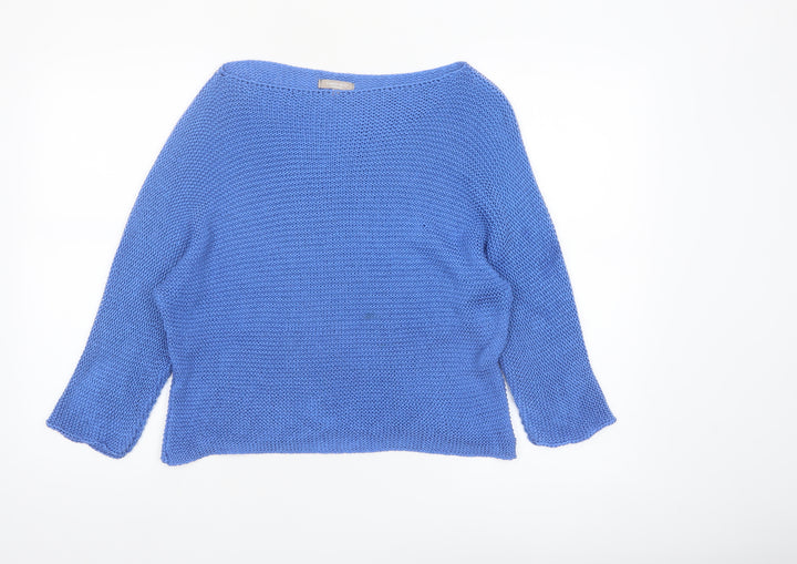 Carina Ricci Women's Blue Knit Boat Neck Pullover Jumper Size M
