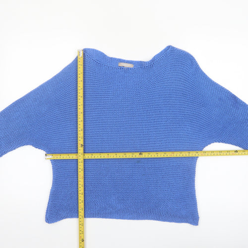 Carina Ricci Women's Blue Knit Boat Neck Pullover Jumper Size M