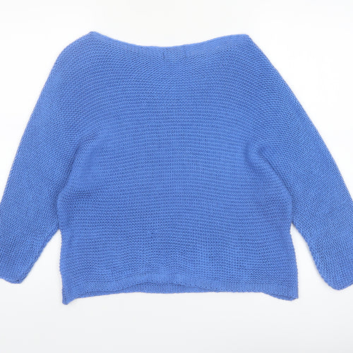 Carina Ricci Women's Blue Knit Boat Neck Pullover Jumper Size M