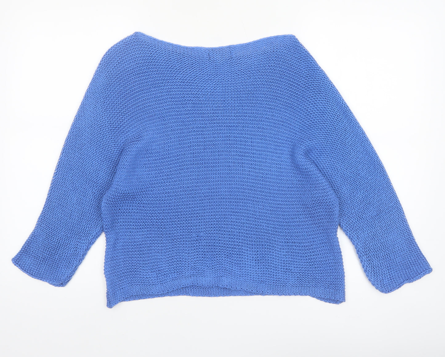 Carina Ricci Women's Blue Knit Boat Neck Pullover Jumper Size M