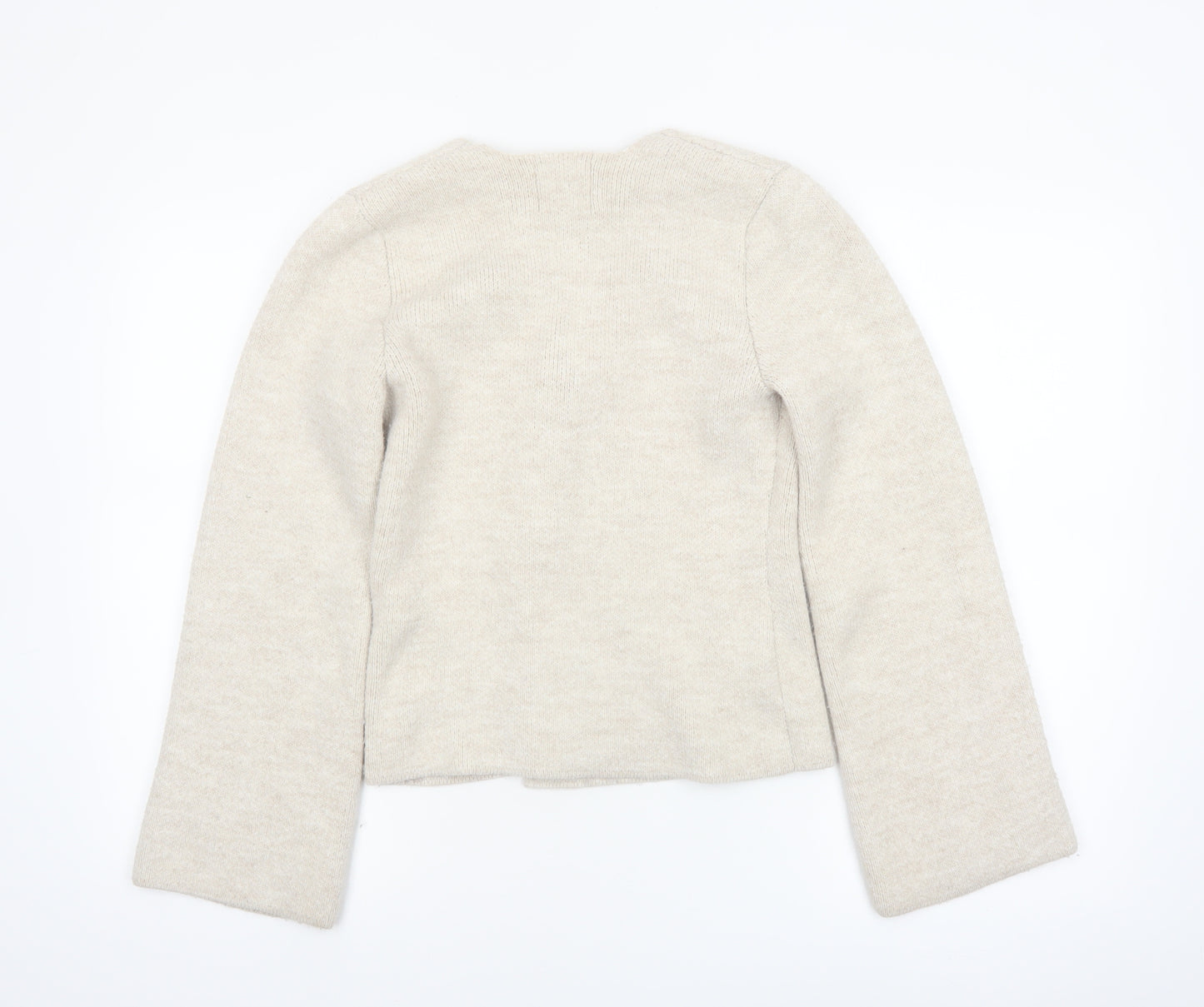 River Island Women Beige V-Neck Cardigan XS Relaxed Fit