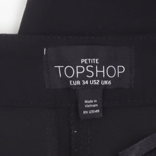 Topshop Petite Black Ankle Slim Trousers Women’s Size 6