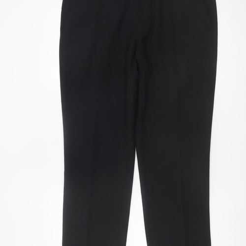 Marks and Spencer Men’s Black Regular Fit Dress Trousers 36W 31L Polyester