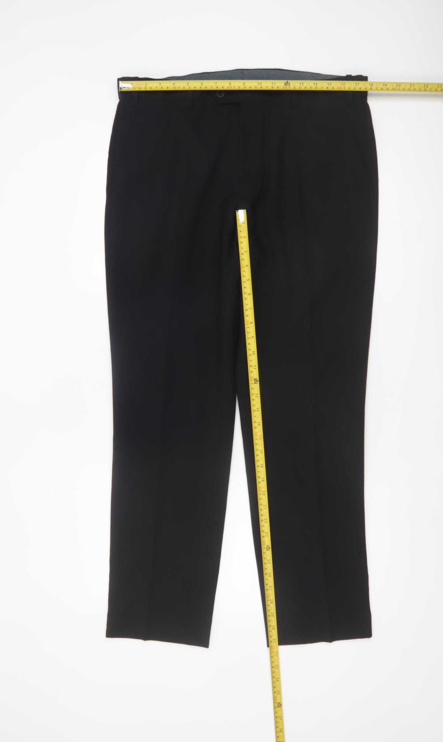 Marks and Spencer Men’s Black Regular Fit Dress Trousers 36W 31L Polyester