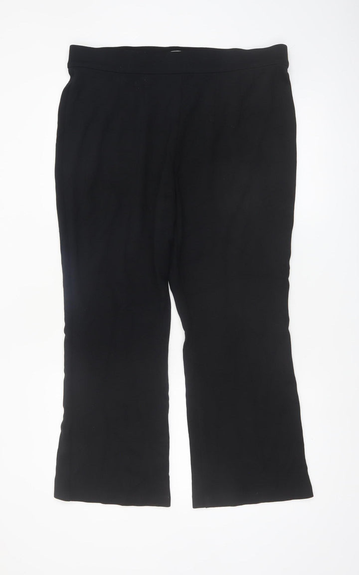 Marks and Spencer Women's Black Size 18 Straight Leg Stretch Trousers
