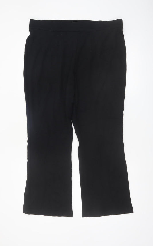 Marks and Spencer Women's Black Size 18 Straight Leg Stretch Trousers