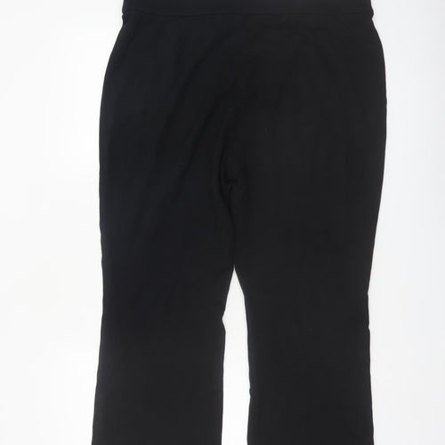 Marks and Spencer Women's Black Size 18 Straight Leg Stretch Trousers