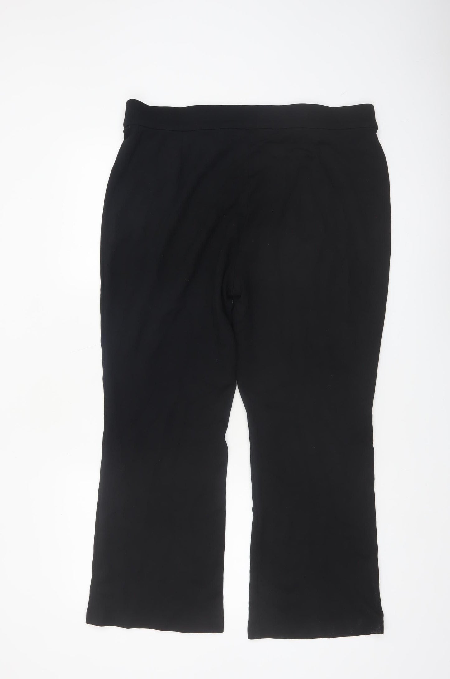 Marks and Spencer Women's Black Size 18 Straight Leg Stretch Trousers