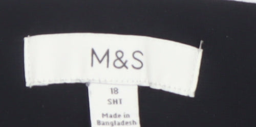 Marks and Spencer Women's Black Size 18 Straight Leg Stretch Trousers