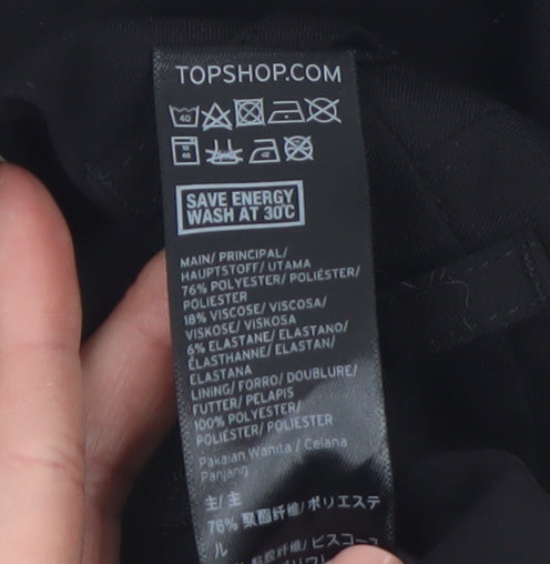 Topshop Women’s Black Slim Fit Tailored Trousers Size 6