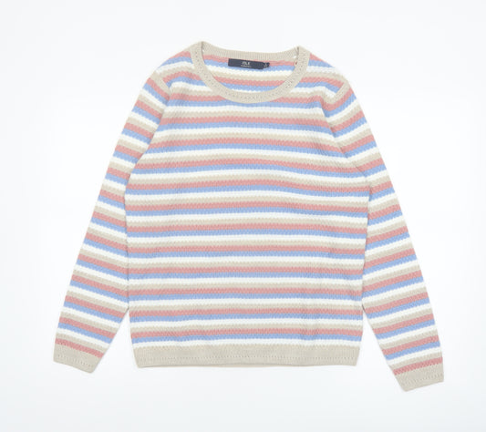 Isle Essentials Women's Multicoloured Striped Acrylic Jumper S 10–12