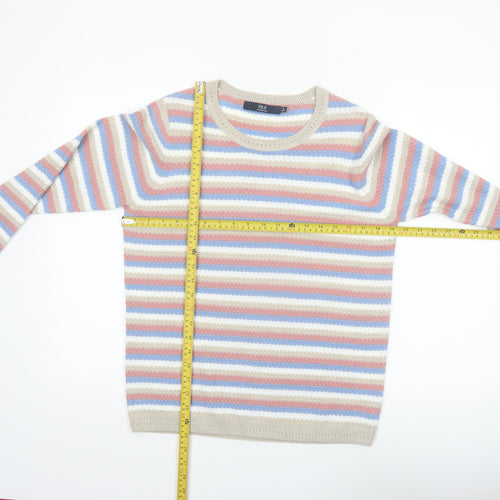 Isle Essentials Women's Multicoloured Striped Acrylic Jumper S 10–12