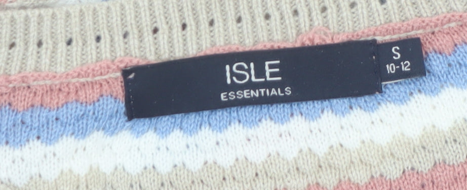 Isle Essentials Women's Multicoloured Striped Acrylic Jumper S 10–12