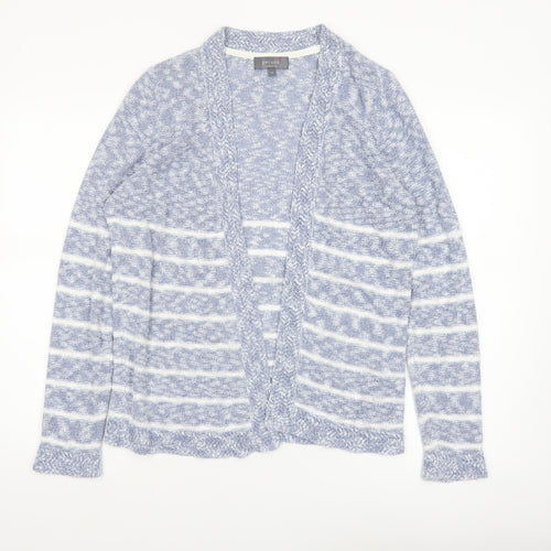 Marks and Spencer Per Una Women’s Blue Striped Open Knit Cardigan Size 14