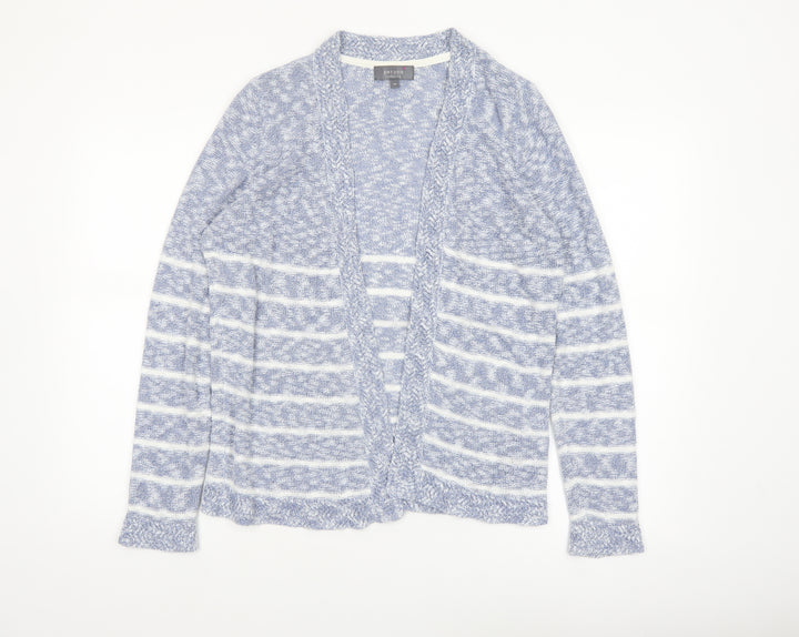 Marks and Spencer Per Una Women’s Blue Striped Open Knit Cardigan Size 14