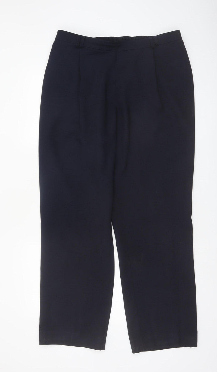 Marks and Spencer Womens Black Size 18 Long Straight Leg Trousers