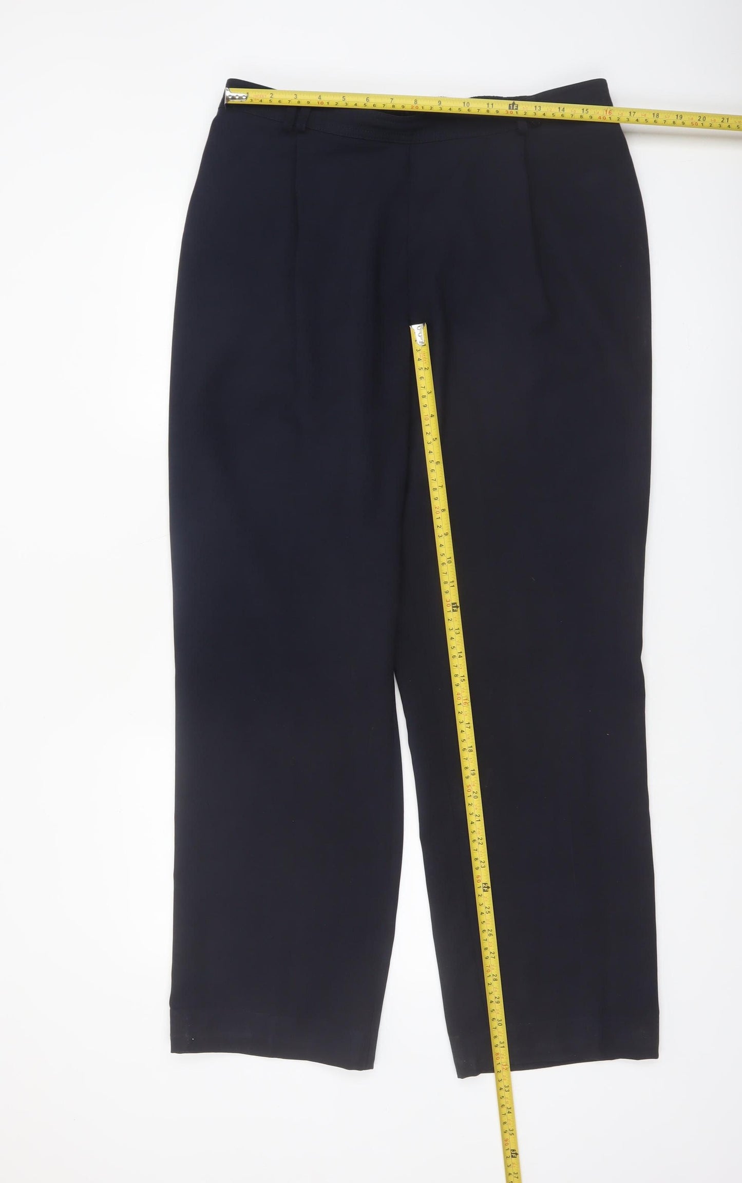 Marks and Spencer Womens Black Size 18 Long Straight Leg Trousers