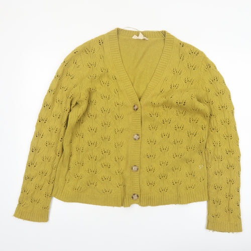 Seasalt Cornwall Women’s Green Cardigan UK 14 V-Neck Knit Jumper