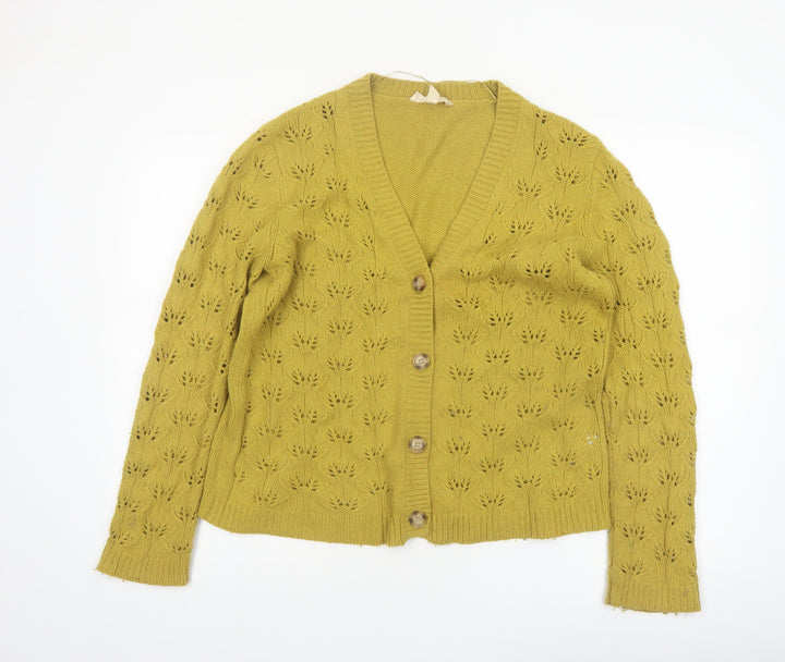 Seasalt Cornwall Women’s Green Cardigan UK 14 V-Neck Knit Jumper