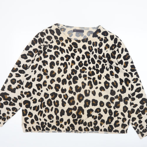 Marks and Spencer Women’s Beige Leopard Print Pullover Jumper Size 22