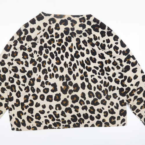 Marks and Spencer Women’s Beige Leopard Print Pullover Jumper Size 22