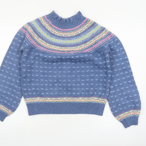 Marks and Spencer Per Una Women Blue Fair Isle Jumper Size 10