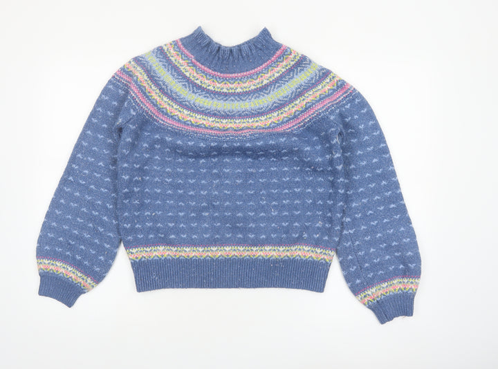 Marks and Spencer Per Una Women Blue Fair Isle Jumper Size 10