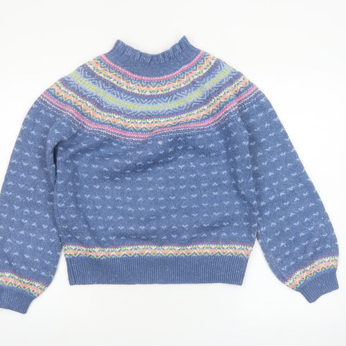 Marks and Spencer Per Una Women Blue Fair Isle Jumper Size 10