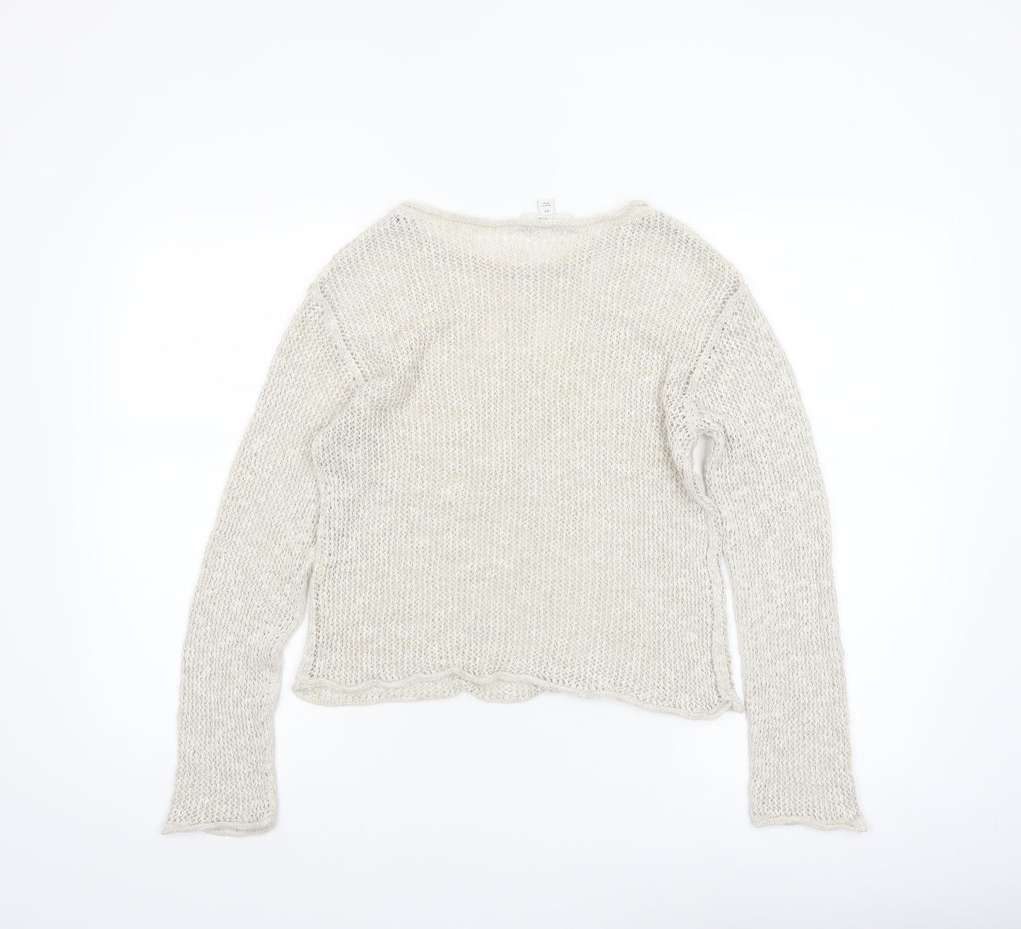 Marks and Spencer Women Beige Long Sleeve Knit Jumper XS