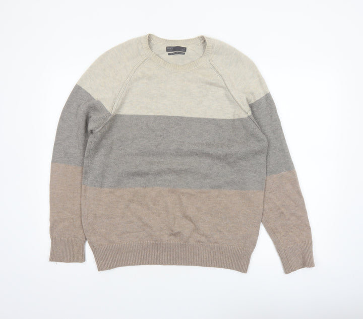 Marks and Spencer Mens Multicoloured Wool Alpaca Crew Neck Jumper Size M