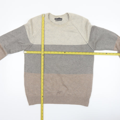 Marks and Spencer Mens Multicoloured Wool Alpaca Crew Neck Jumper Size M