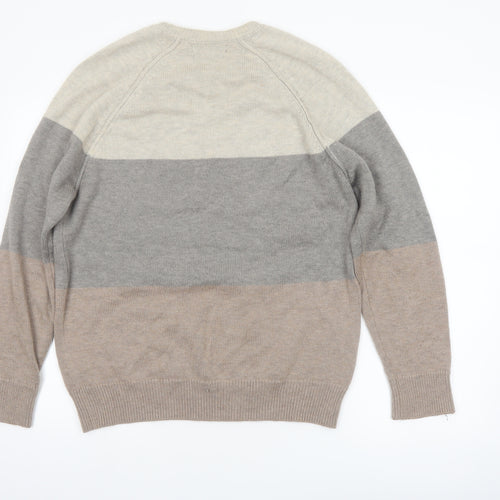 Marks and Spencer Mens Multicoloured Wool Alpaca Crew Neck Jumper Size M