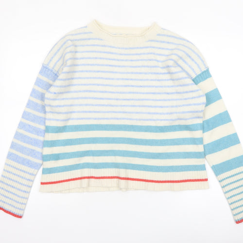 White Stuff Women's Multicoloured Striped Wool Blend Jumper UK 14