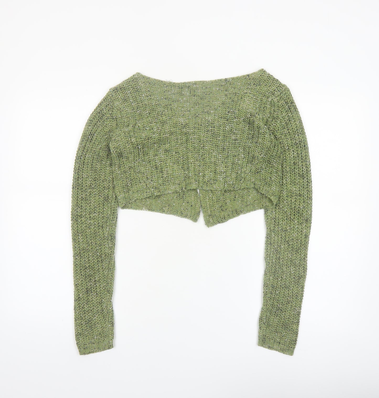 Urban Outfitters Women Green Open-Knit V-Neck Cardigan M