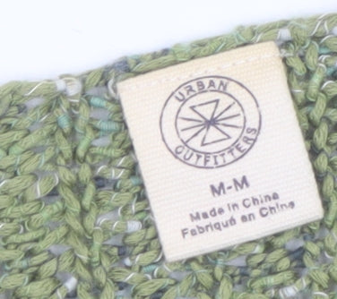 Urban Outfitters Women Green Open-Knit V-Neck Cardigan M