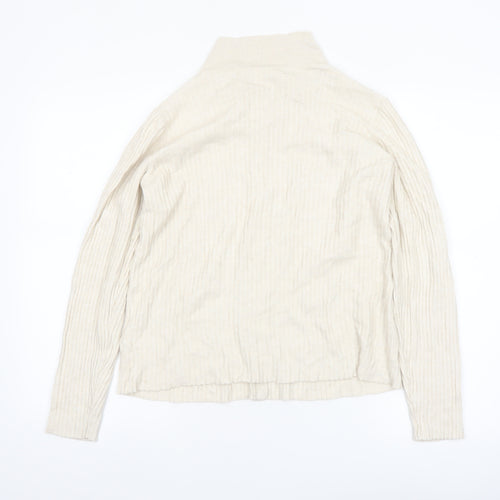 Hush Womens Beige Collared Button Knit Cardigan XL