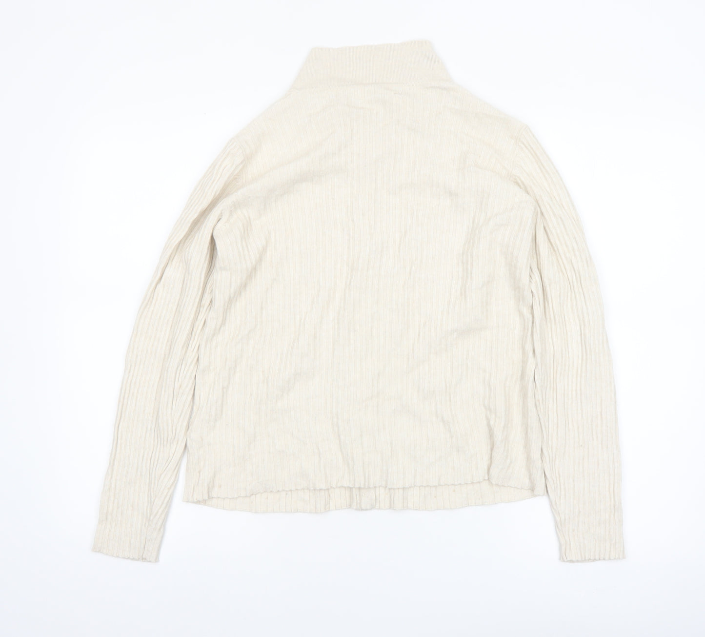 Hush Womens Beige Collared Button Knit Cardigan XL