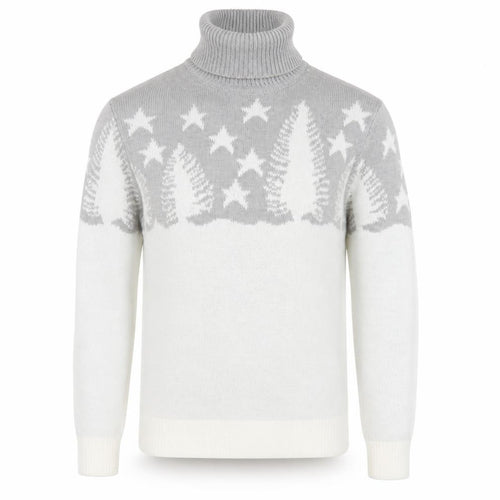 boohooMAN Men’s Grey Roll Neck Christmas Jumper Size S