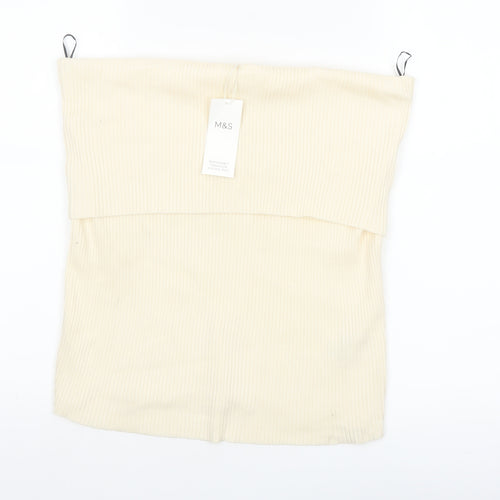 Marks and Spencer Women’s Ivory Ribbed Strapless Knit Tank Top Size 22