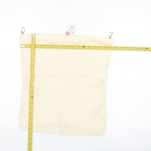 Marks and Spencer Women’s Ivory Ribbed Strapless Knit Tank Top Size 22