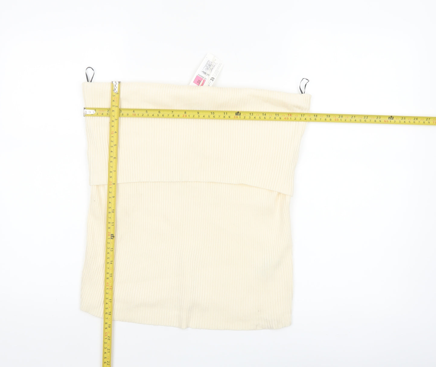 Marks and Spencer Women’s Ivory Ribbed Strapless Knit Tank Top Size 22
