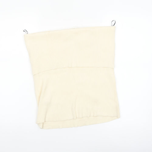 Marks and Spencer Women’s Ivory Ribbed Strapless Knit Tank Top Size 22